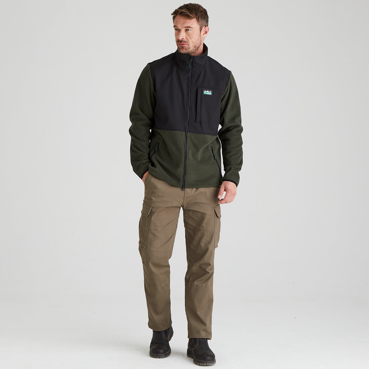 Ridgeline Mens Hybrid Jacket #colour_deep-forest-black