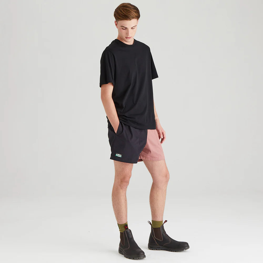 Ridgeline Hose Down Shorts #colour_black-dusky-pink