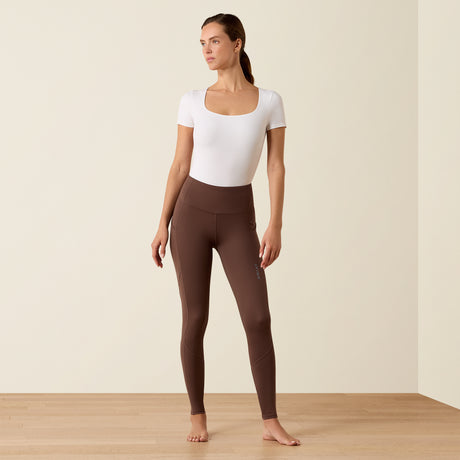 Ariat Women's Breathe Eos Half Grip Recycled Materials Tights #colour_pommel-brown