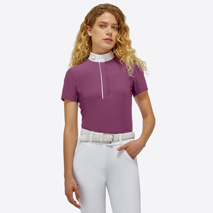 Rider's Gene Ladies Jersey Short Sleeve Competition Shirt #colour_wine