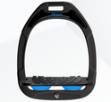 Flex-On Green Composite Inclined Ultra Grip Stirrups - Black/Black/Light Blue