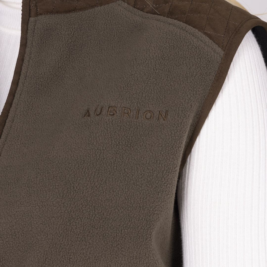 Shires Aubrion Heritage Unisex Fleece Gilet #colour_dark-olive