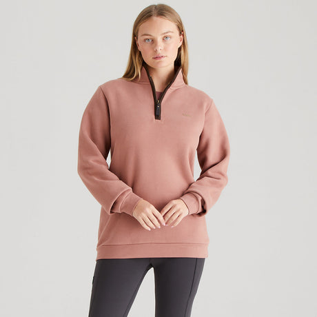 Women's Brancaster 1/4 Zip Top - Dusky Pink