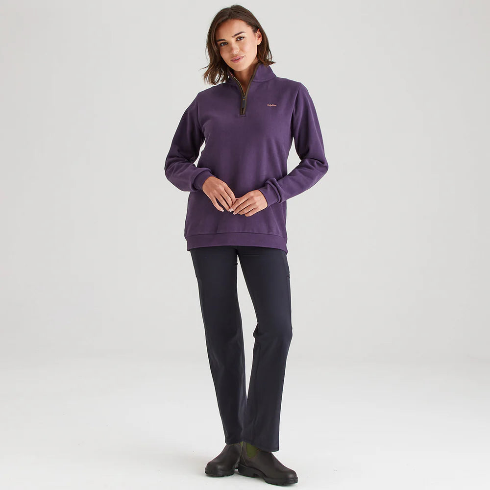 Ridgeline Womens Brancaster 1/4 Zip #colour_nightshade
