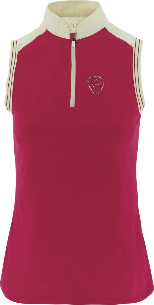 Equitheme Jersey Ladies Polo Sleeveless Shirt #colour_raspberry