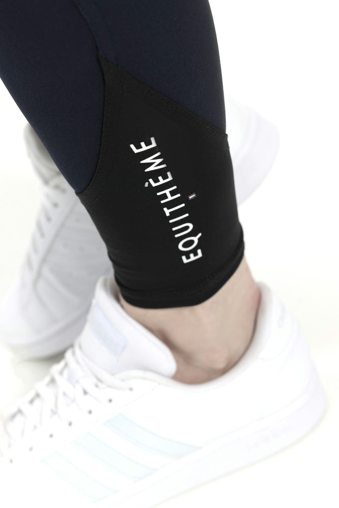 Equitheme Ladies Safir Silicone Full Seat Breeches #colour_black-blue