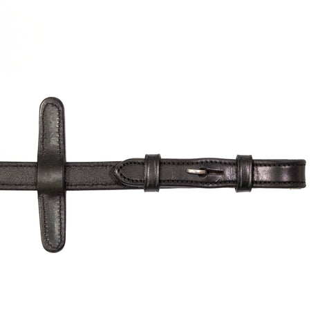 Henry James V-Grip Hybrid Rubber Reins With Leather Stoppers #colour_black