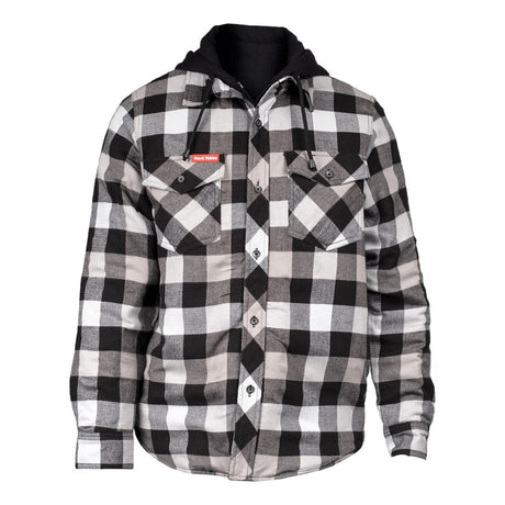 Hard Yakka Quilted Flannel Shacket #colour_grey
