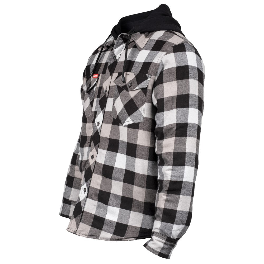 Hard Yakka Quilted Flannel Shacket #colour_grey