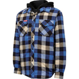 Hard Yakka Quilted Flannel Shacket #colour_blue