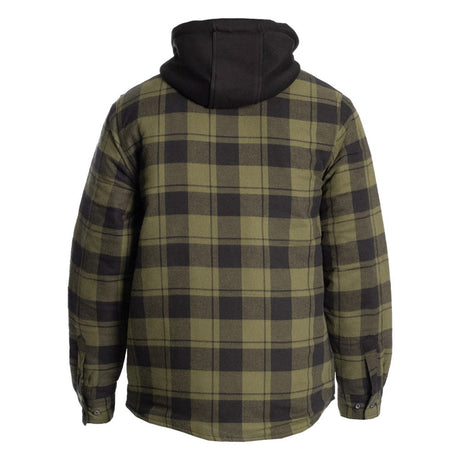 Hard Yakka Quilted Flannel Shacket #colour_fern