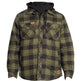 Hard Yakka Quilted Flannel Shacket #colour_fern