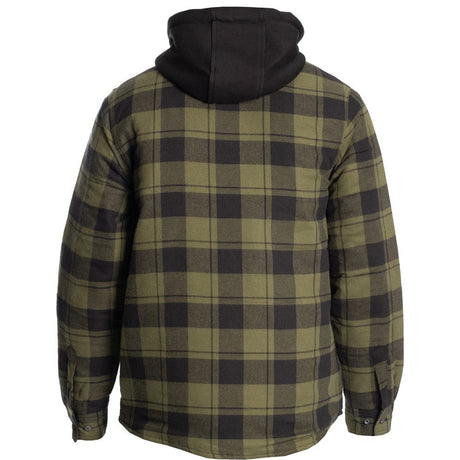 Hard Yakka Quilted Flannel Shacket #colour_fern