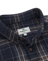 Hoggs of Fife Pitlessie Button Down Flannel Shirt #colour_blue-brown-white