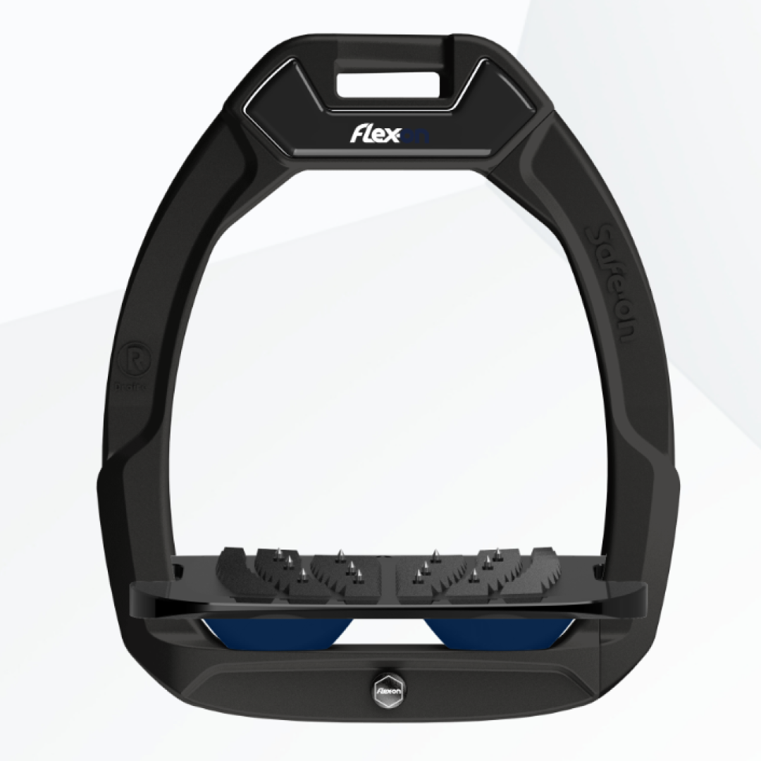Flex-On Safe-On Inclined Ultra Grip Stirrups - Black/Black/Navy #black-black-navy