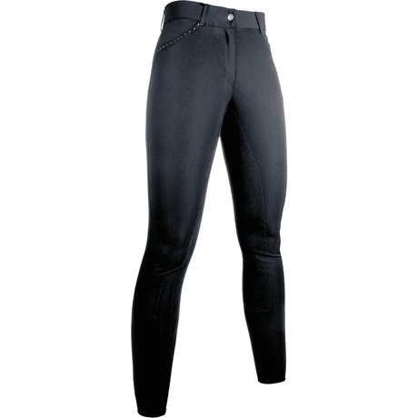 HKM Rosegold Glamour Style Alos Riding Breeches #colour_black-rosegold