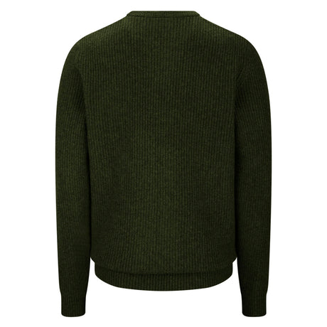 Hoggs of Fife Borders Men's Ribbed Knit Jumper #colour_loden