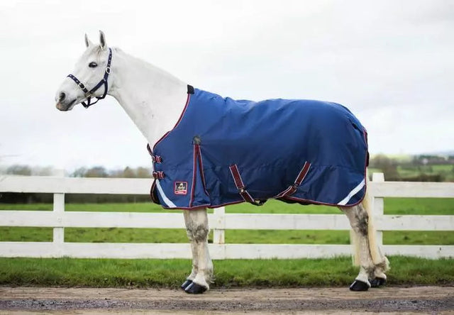 Mackey Keadeen Standard Neck Turnout Rug #colour_navy-burgandy