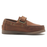 Chatham Oliver Kids Velcro Boat Shoes#colour_tan