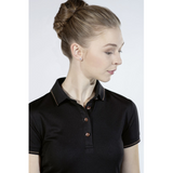 HKM Rosegold Glamour Style Polo Shirt #colour_black-rose-gold