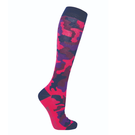 Hy Equestrian DynaForce Childen's Socks - Pack of 3 #colour_raspberry-navy