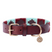 Benji & Flo Sublime Polo Leather Dog Collar #colour_aqua-fig