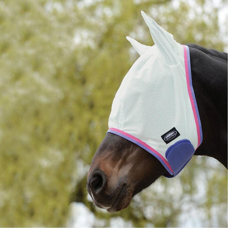 WeatherBeeta Comfitec Essential Mesh Fly Mask #colour_white-purple-black