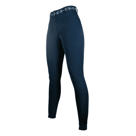 HKM Monaco Style Silicone Knee Patch Riding Breeches #colour_deep-blue