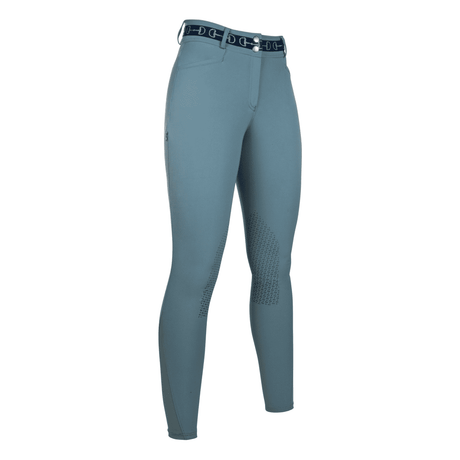 HKM Monaco Style Silicone Knee Patch Riding Breeches #colour_sage
