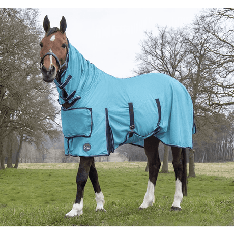 HKM Lissabon Style Fly Rug With Neck #colour_aqua